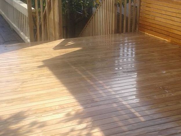 Pine deck build with steps, handrail and trellis, Mission bay