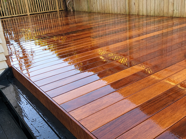 140 x 19 mm Kwila and pine handrail deck build, Onehunga